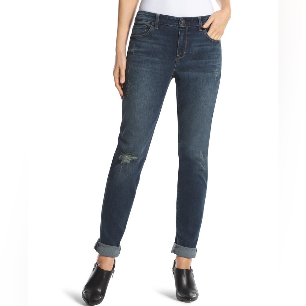 Chico’s Platinum Destructed Ankle Jean